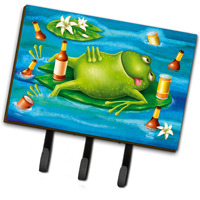 "Caroline's Treasures Frog Drinking Beer Leash or Key Holder APH0093TH68, Triple, Multicolor"