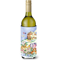 "Caroline's Treasures APH0229LITERK Noah's Ark Wine Bottle Koozie Hugger, 750ml, Multicolor"