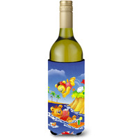 "Caroline's Treasures APH0240LITERK Teddy Bears Swimming And Diving Wine Bottle Koozie Hugger, 750ml, Multicolor"