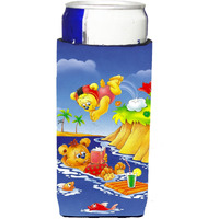 "Caroline's Treasures APH0240MUK Teddy Bears Swimming And Diving Michelob Koozies For Slim Cans, Multicolor"