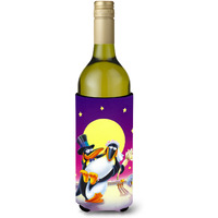 "Caroline's Treasures APH0244LITERK Just Married Wedding Penguins Wine Bottle Koozie Hugger, 750ml, Multicolor"