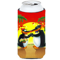 "Caroline's Treasures APH0245TBC In Love Valentine's Day Penguins Tall Boy Koozie Hugger, Multicolor"