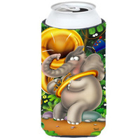 "Caroline's Treasures APH0248TBC Elephant Playing The Tuba Tall Boy Koozie Hugger, Multicolor"