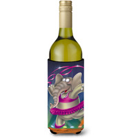 "Caroline's Treasures APH0249LITERK Elephant Ballerina Wine Bottle Koozie Hugger, 750ml, Multicolor"