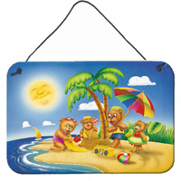 "Caroline's Treasures Bears Playing at the Beach Wall or Door Hanging Prints APH0375DS812, 8"" x 12"", Multicolor"