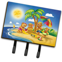 "Caroline's Treasures Bears Playing at the Beach Leash or Key Holder APH0375TH68, Triple, Multicolor"
