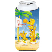 "Caroline's Treasures APH0388TBC Bears Playing Basketball Tall Boy Koozie Hugger, Multicolor"