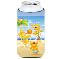 "Caroline's Treasures APH0389TBC Bears Playing Volleyball Tall Boy Koozie Hugger, Multicolor"