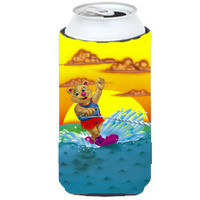 "Caroline's Treasures APH0415TBC Teddy Bear Water Skiing Tall Boy Koozie Hugger, Multicolor"