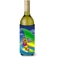 "Caroline's Treasures APH0416LITERK Teddy Bear Sailing Wine Bottle Koozie Hugger, 750ml, Multicolor"