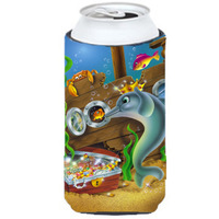 "Caroline's Treasures APH0420TBC Dolphins Treasure Chest Tall Boy Koozie Hugger, Multicolor"