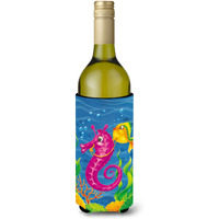 "Caroline's Treasures APH0471LITERK Seahorse Ride Wine Bottle Koozie Hugger, 750ml, Multicolor"