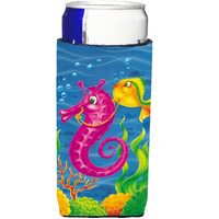 "Caroline's Treasures APH0471MUK Seahorse Ride Michelob Ultra Koozies For Slim Cans, Multicolor"