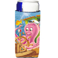 "Caroline's Treasures APH0472MUK Captain Octopus Michelob Ultra Koozies For Slim Cans, Multicolor"