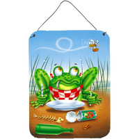 "Caroline's Treasures Frog Happy Plate Wall or Door Hanging Prints APH0520DS1216, 16"" x 12"", Multicolor"