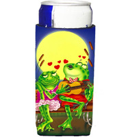 "Caroline's Treasures APH0522MUK Frog Love Songs Michelob Ultra Koozies For Slim Cans, Multicolor"