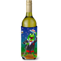 "Caroline's Treasures APH0523LITERK Frog Comedy Routine Wine Bottle Koozie Hugger, 750ml, Multicolor"