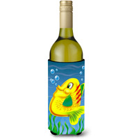 "Caroline's Treasures APH0527LITERK Yellow Fish Wine Bottle Koozie Hugger, 750ml, Multicolor"