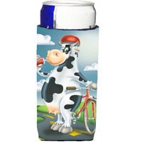 "Caroline's Treasures APH0532MUK Cow On A Bike Ride Michelob Ultra Koozies For Slim Cans, Multicolor"