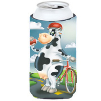 "Caroline's Treasures APH0532TBC Cow On A Bike Ride Tall Boy Koozie Hugger, Multicolor"