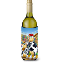 "Caroline's Treasures APH0534LITERK Cow Playing Baseball Wine Bottle Koozie Hugger, 750ml, Multicolor"