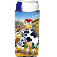 "Caroline's Treasures APH0534MUK Cow Playing Baseball Michelob Ultra Koozies For Slim Cans, Multicolor"
