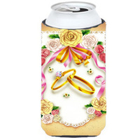 "Caroline's Treasures APH0604TBC Wedding Rings Tall Boy Koozie Hugger, Multicolor"