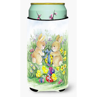 "Caroline's Treasures Brown Easter Bunnies with Eggs Tall Boy Beverage Insulator Hugger, Multicolor"