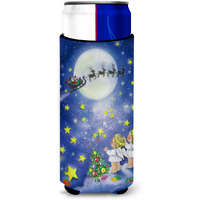 "Caroline's Treasures Angels Watching Santa Claus Michelob Ultra Koozies for Slim Cans, Multicolor"