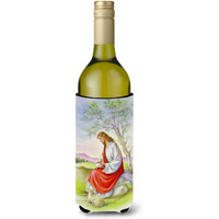 "Caroline's Treasures APH0920LITERK Jesus with Lamb Wine Bottle Beverage Insulator Hugger, 750ml, Multicolor"