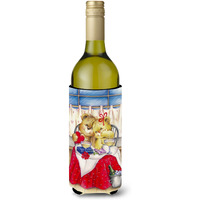 "Caroline's Treasures APH0926LITERK Teddy Bears In Love Valentine's Day Wine Bottle Koozie Hugger, 750ml, Multicolor"
