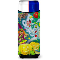 "Caroline's Treasures Witch Party with The Ghosts Halloween Michelob Ultra Koozies for Slim Cans, Multicolor"