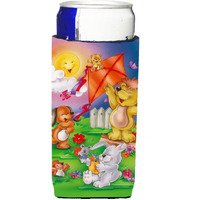 "Caroline's Treasures APH0975MUK Play Time Animals Michelob Ultra Koozies For Slim Cans, Multicolor"