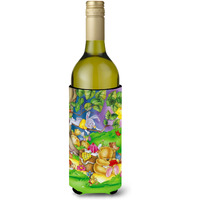"Caroline's Treasures APH0976LITERK Picnic Time Animals Wine Bottle Koozie Hugger, 750ml, Multicolor"