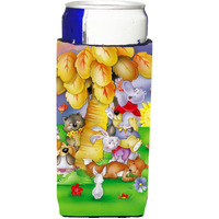 "Caroline's Treasures APH0977MUK Animals Under The Coconut Tree Michelob Koozies For Slim Cans, Multicolor"