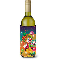 "Caroline's Treasures APH1662LITERK Happy Birthday Clown Wine Bottle Koozie Hugger, 750ml, Multicolor"