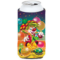 "Caroline's Treasures APH1662TBC Happy Birthday Clown Tall Boy Koozie Hugger, Multicolor"