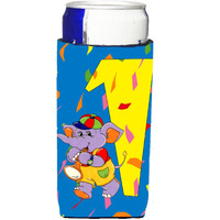 "Caroline's Treasures APH2161MUK Happy 1st Birthday Age 1 Michelob Ultra Koozies For Slim Cans, Multicolor"