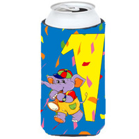 "Caroline's Treasures APH2161TBC Happy 1st Birthday Age 1 Tall Boy Koozie Hugger, Multicolor"
