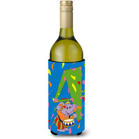 "Caroline's Treasures APH2162LITERK Happy 4th Birthday Age 4 Wine Bottle Koozie Hugger, 750ml, Multicolor"