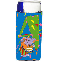"Caroline's Treasures APH2162MUK Happy 4th Birthday Age 4 Michelob Ultra Koozies For Slim Cans, Multicolor"