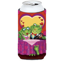 "Caroline's Treasures APH2477TBC Frog Valentine's Day Date Tall Boy Koozie Hugger, Multicolor"