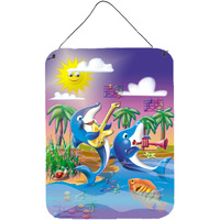 "Caroline's Treasures Dolphin's Playing Music Wall or Door Hanging Prints APH2485DS1216, 16HX12W, Multicolor"