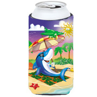 "Caroline's Treasures APH2488TBC Dolphin Sunning On The Beach Tall Boy Koozie Hugger, Multicolor"