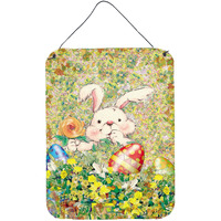 "Caroline's Treasures Easter Bunny and Eggs Wall or Door Hanging Prints APH2954DS1216, 16HX12W, Multicolor"