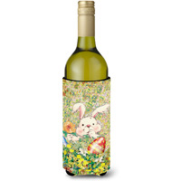 "Caroline's Treasures APH2954LITERK Easter Bunny and Eggs Wine Bottle Koozie Hugger, 750ml, Multicolor"