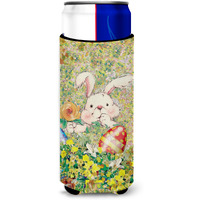 "Caroline's Treasures APH2954MUK Easter Bunny and Eggs Michelob Ultra Koozies for Slim Cans, Multicolor"