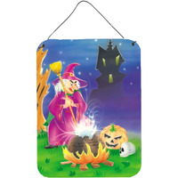 "Caroline's Treasures Witch and her Castle Wall or Door Hanging Prints APH2989DS1216, 16HX12W, Multicolor"