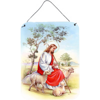 "Caroline's Treasures Jesus Holding Lamb Door Hanging Prints wall-decor, Multicolor"