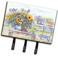 "Caroline's Treasures Patio Bouquet of Flowers Leash or Key Holder APH3566TH68, Triple, Multicolor"